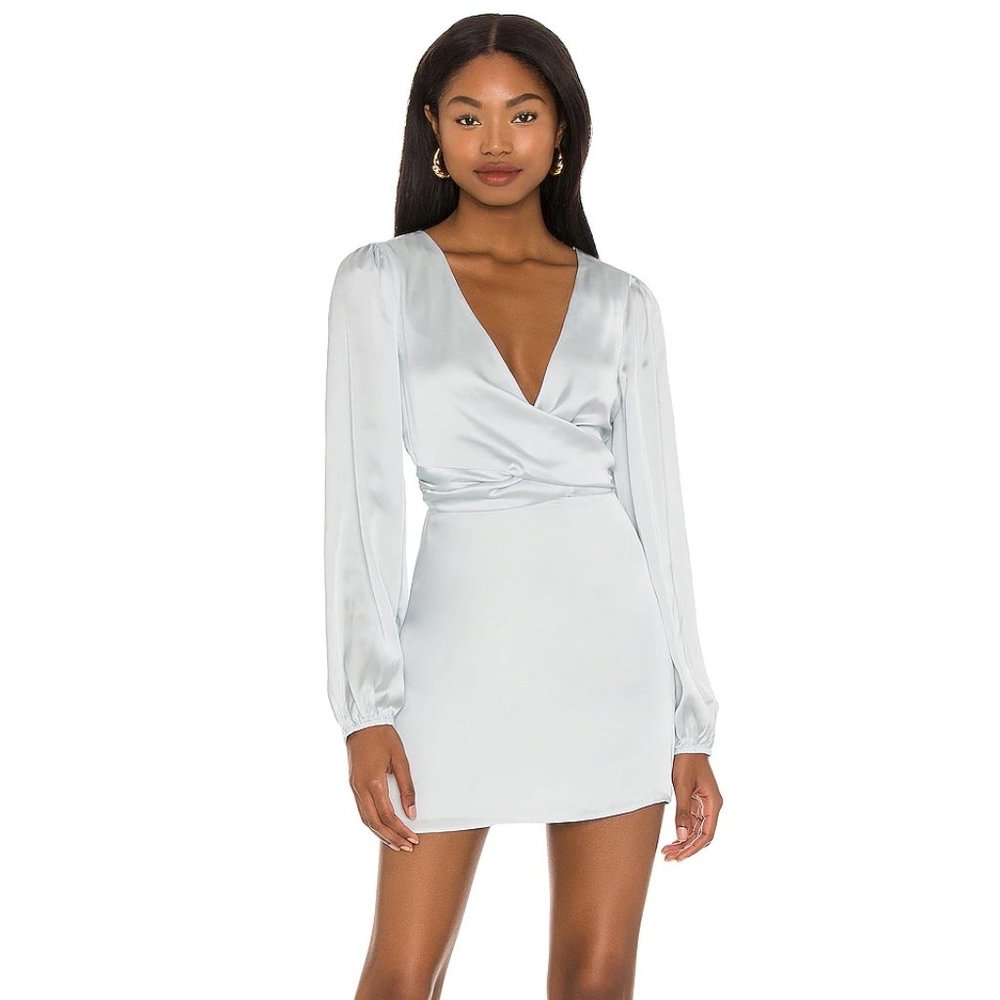 Desi Mini Dress in Faded Blue